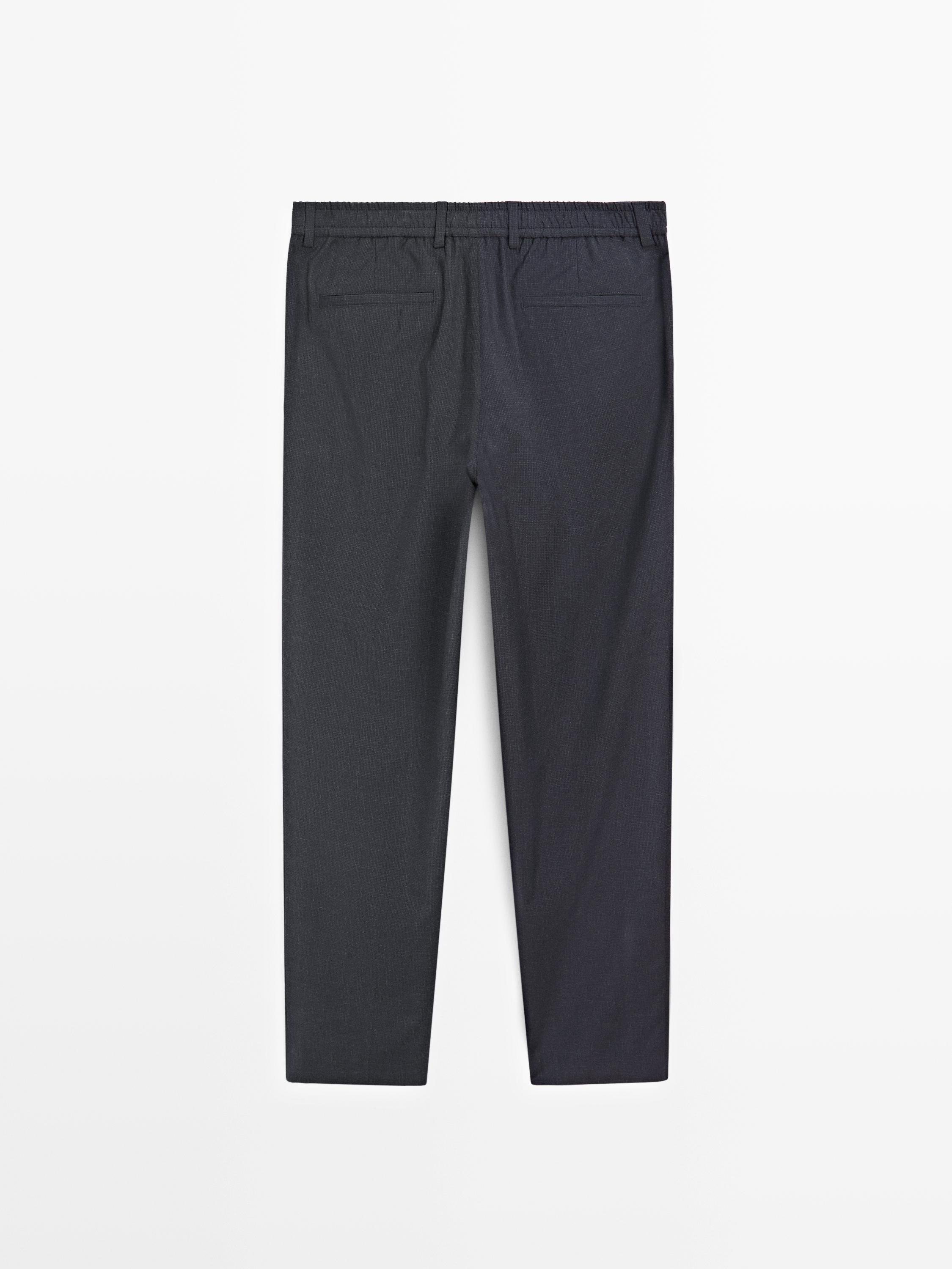 Pantalon pied-de-poule laine